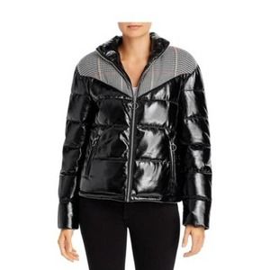 Glamorous Jackets \u0026 Coats | Glamorous Faux Patent Leather Puffer Jacket | Color: Black/White | Size: Xs | Lrinc1127's Closet